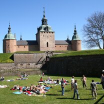 castle building and green grass